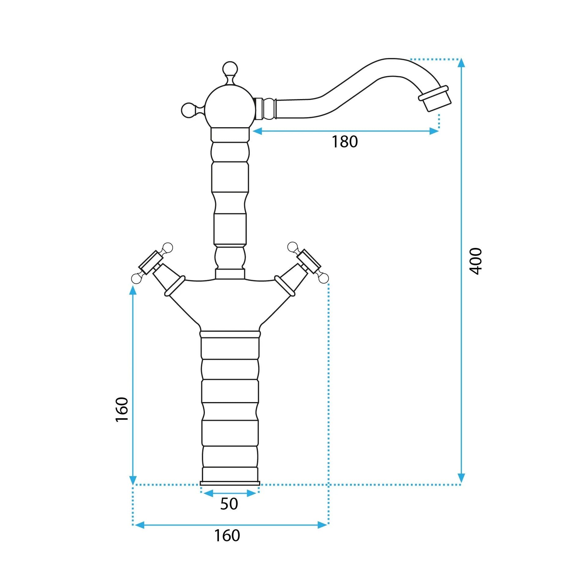 Rubinetto Da Cucina / Da Bagno Rea Rustico Antique Gold