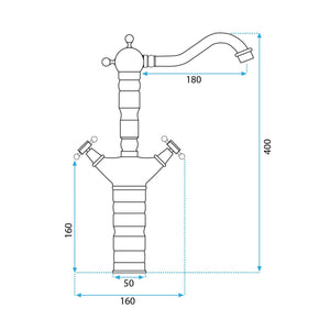 Rubinetto Da Cucina / Da Bagno Rea Rustico Antique Gold