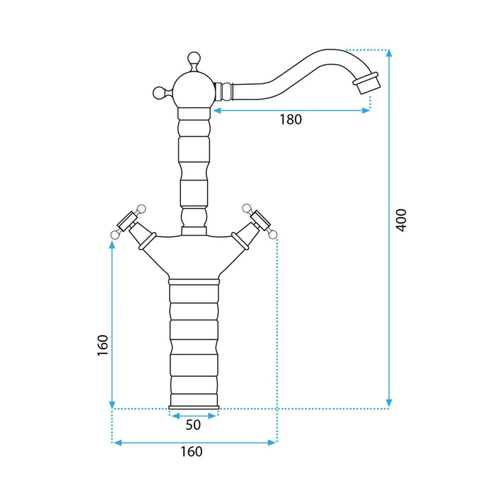 Rubinetto Da Cucina / Da Bagno Rea Rustico Antique Gold