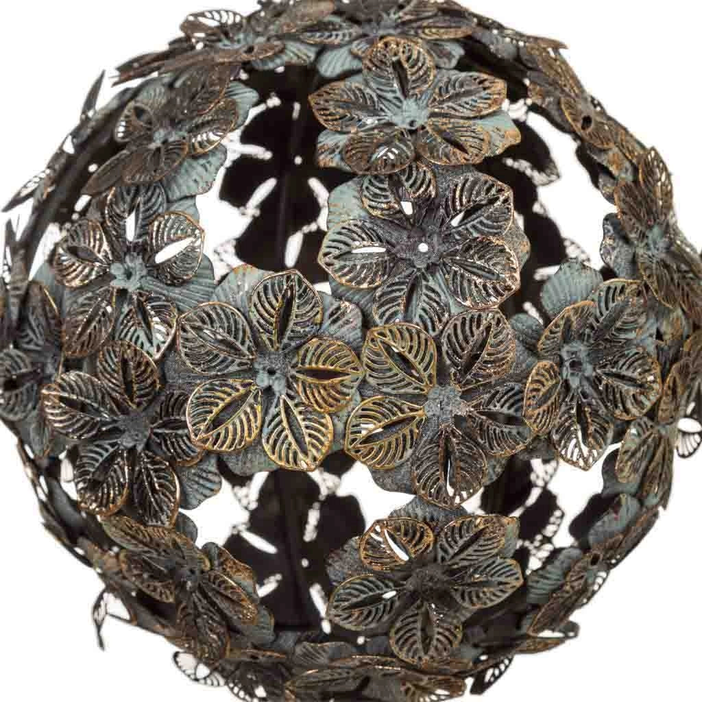 Sfera decorativa in metallo dorato 16,5x16,5x18h