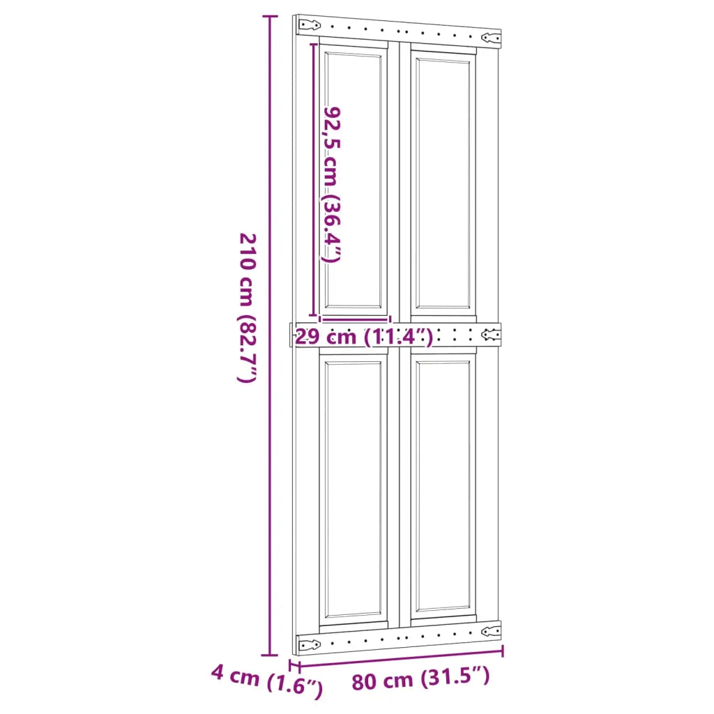 Porta del fienile Corona Marrone Miele 80 x 210 cm