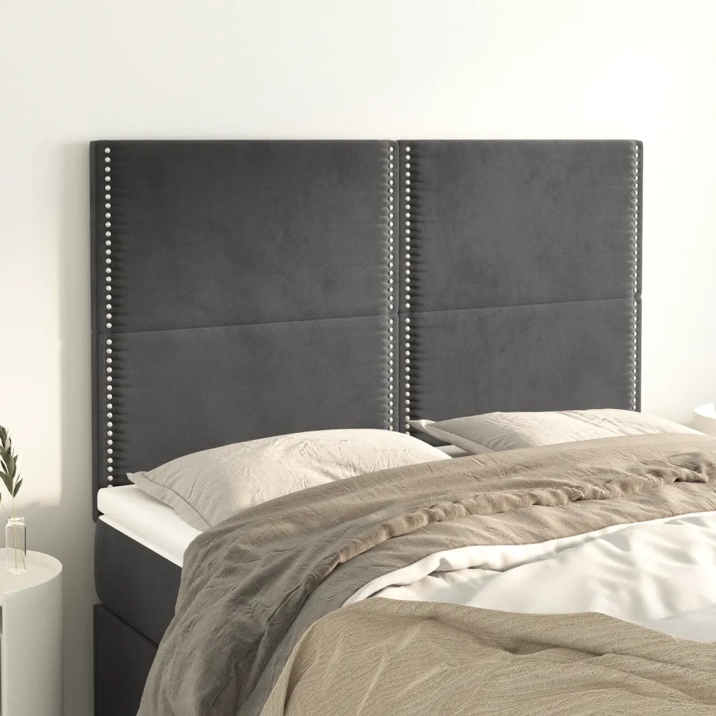Testiera Grigio Scuro 144x5x118/128 cm Velluto 3116241
