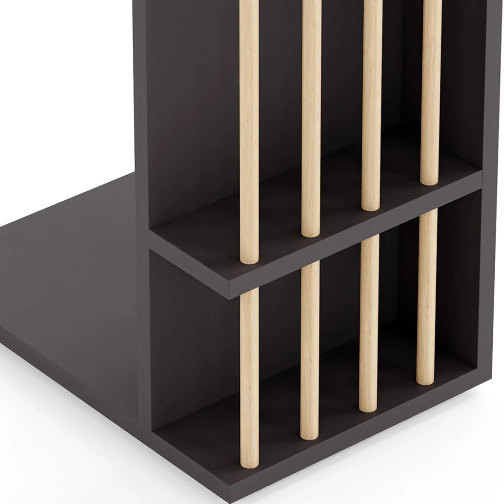 Tavolino laterale in truciolare legno e plastica 44 x 29 x 65 cm nero 03_0010960