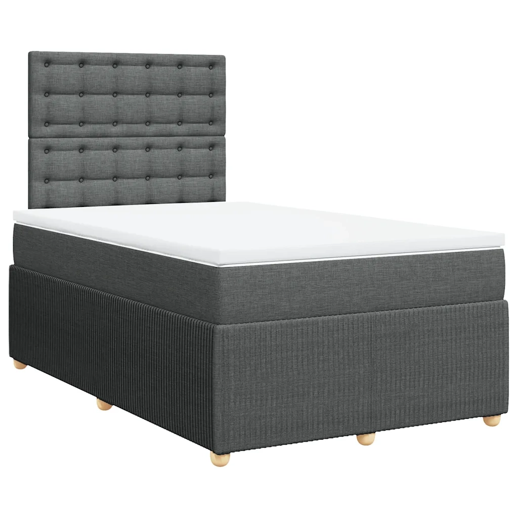 Giroletto a Molle con Materasso Grigio Scuro 120x190cm Tessuto