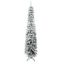 Albero di Natale Innevato a 3 Sezioni con 490 Rami in Metallo e Plastica, 54x54x210 cm, Verde