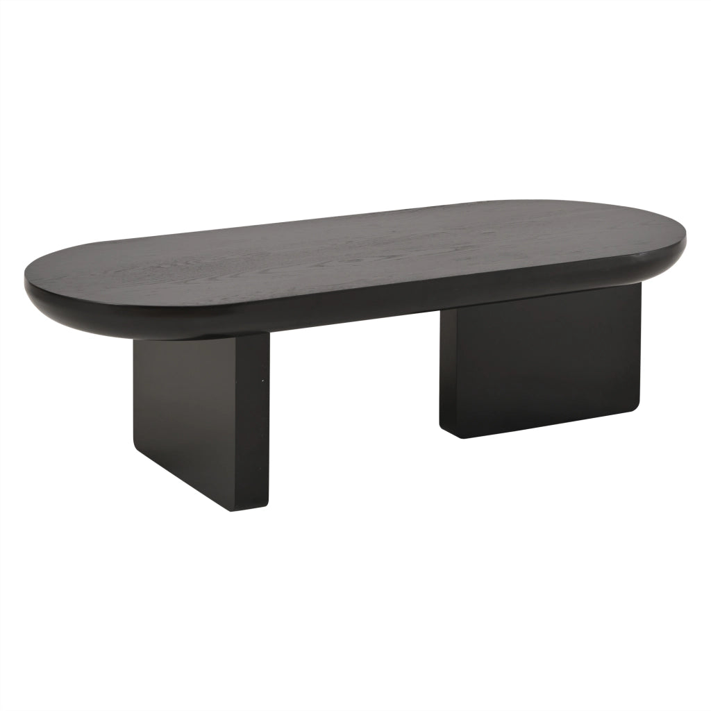 Tavolino ovale, stile minimalista, MDF, 119.7 x 49.8 x 35.5 cm, nero