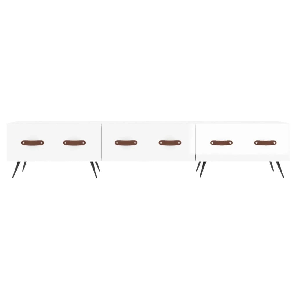 Mobile TV multimediale mensola TV credenza TV sala da pranzo soggiorno camera da letto finitura lucida 150 x 36 x 30 cm legno ingegnerizzato bianco 02_0027046