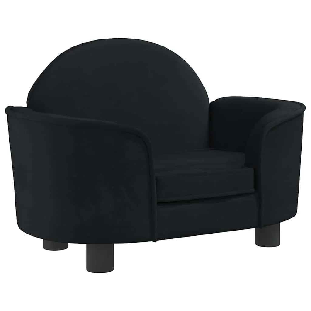 Cuccia per cani con cesto divano confortevole 66 x 40 x 45 cm velluto nero 02_0042781