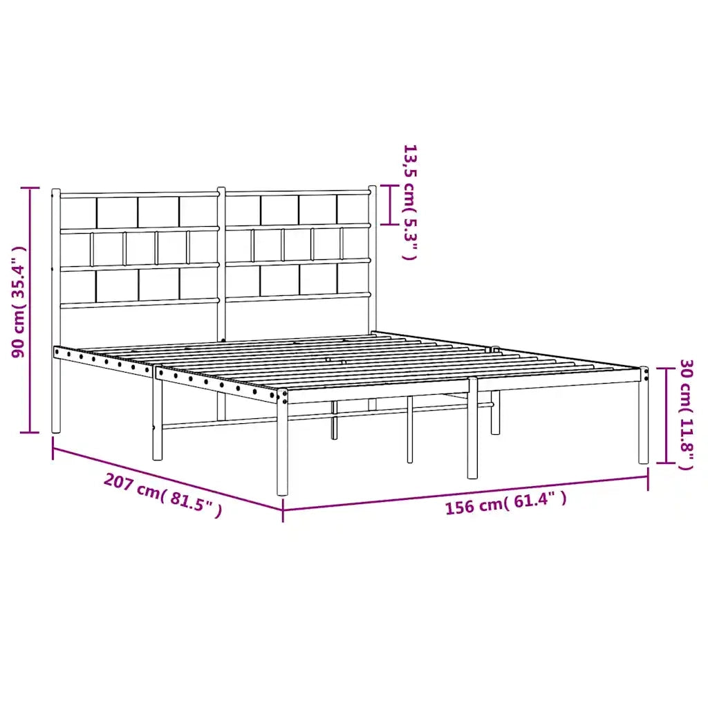 Giroletto con Testiera Metallo Bianco 150x200 cm 355710