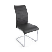Set di 4 Sedie da Pranzo in Similpelle con Gambe Cromate - NEXTWAVE