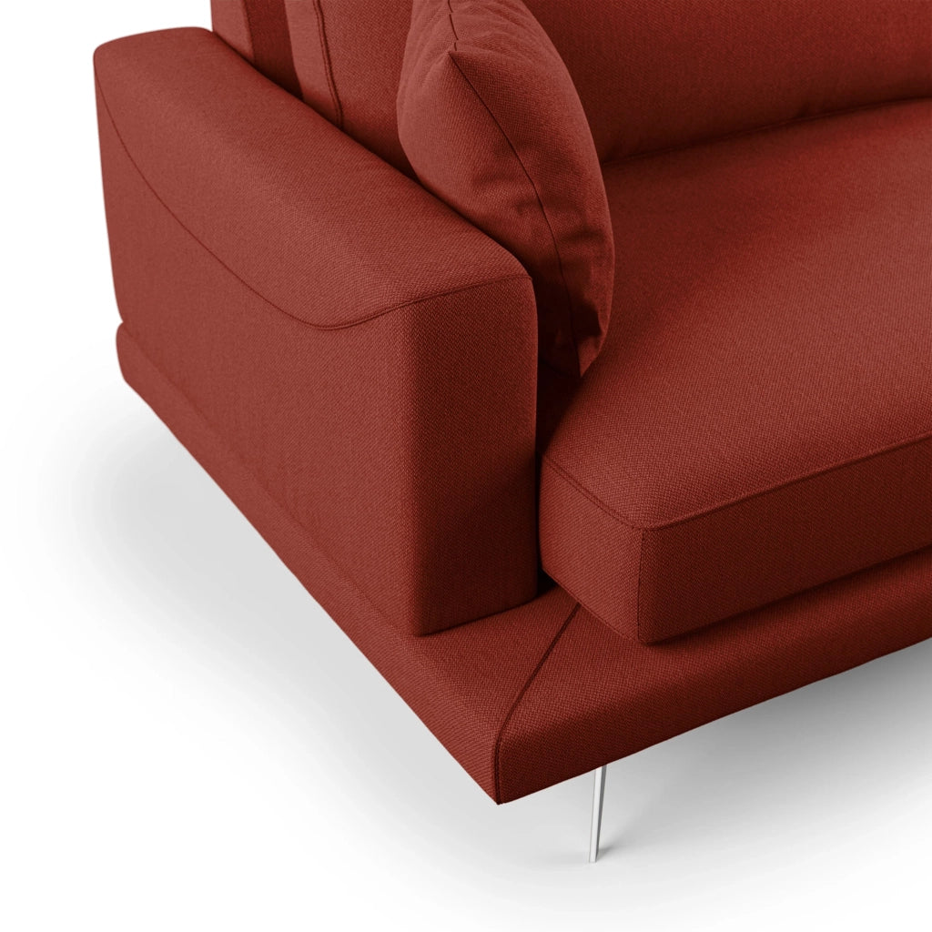 Dorian Divano moderno in tessuto morbido antimacchia T05 178 cm rosso