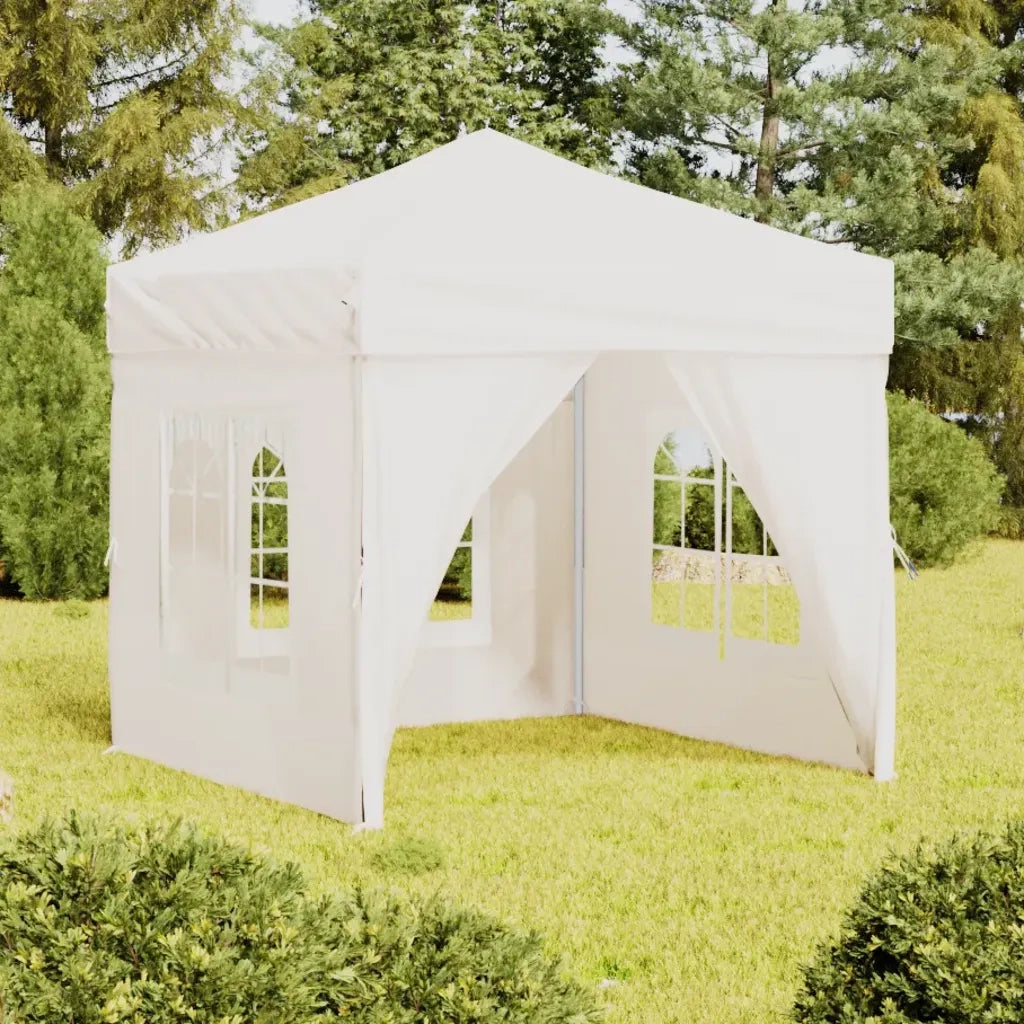 Tenda per Feste Pieghevole con Pareti Laterali-Tenda Gazebo Bianco 2x2 m 609069