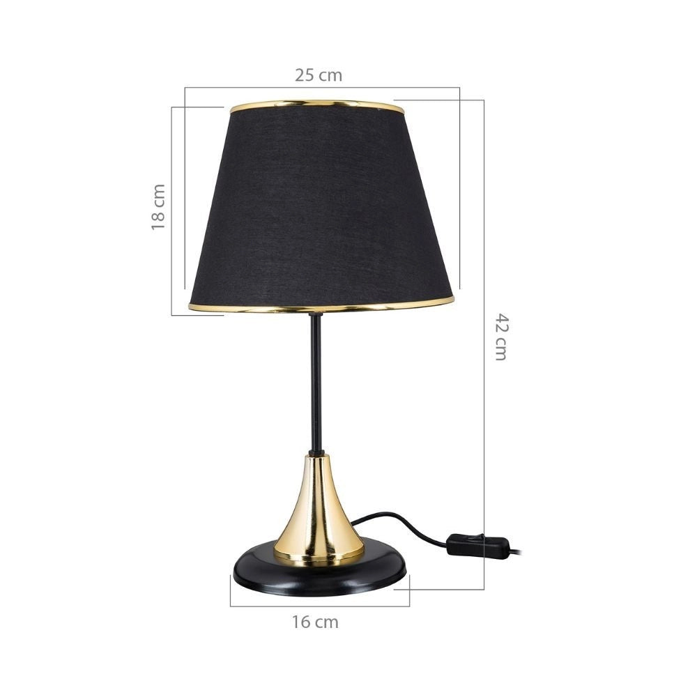 Lampada da tavolo metallo e paralume nero Aden ASZ1632