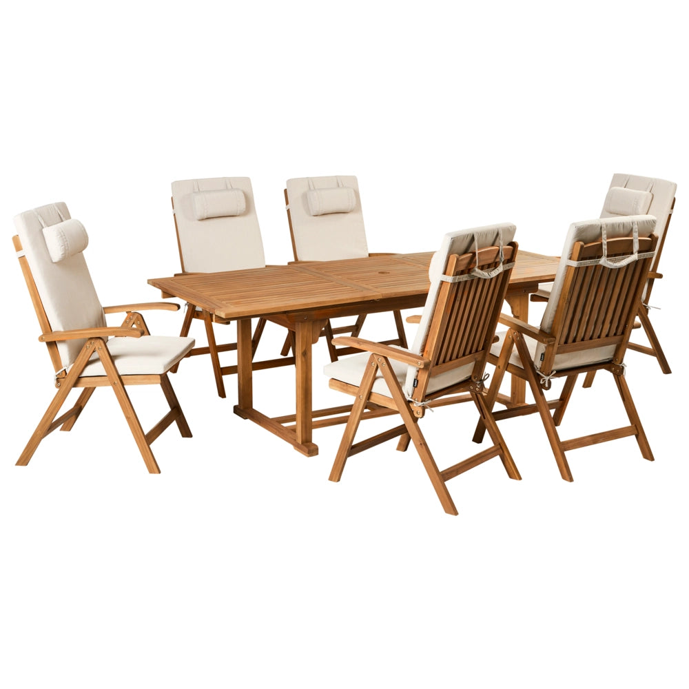 Set di 6 Cuscini in Tessuto beige chiaro da Schienale per Sedie da Giardino Toscana/Java/Amantea stile elegante