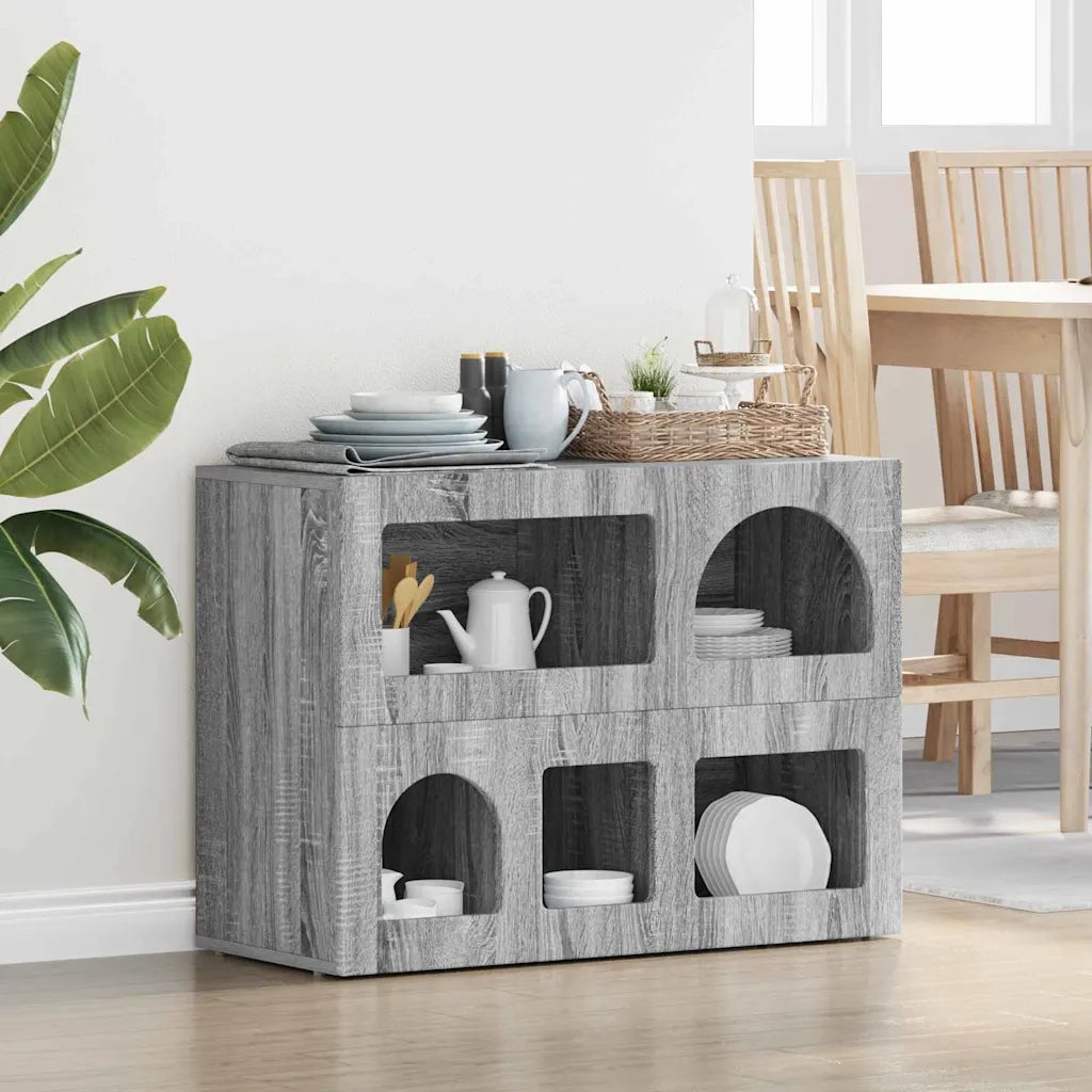 Credenza-Buffet-Armadio da cucina Grigio Sonoma 80.5 x 35 x 59 cm Legno multistrato