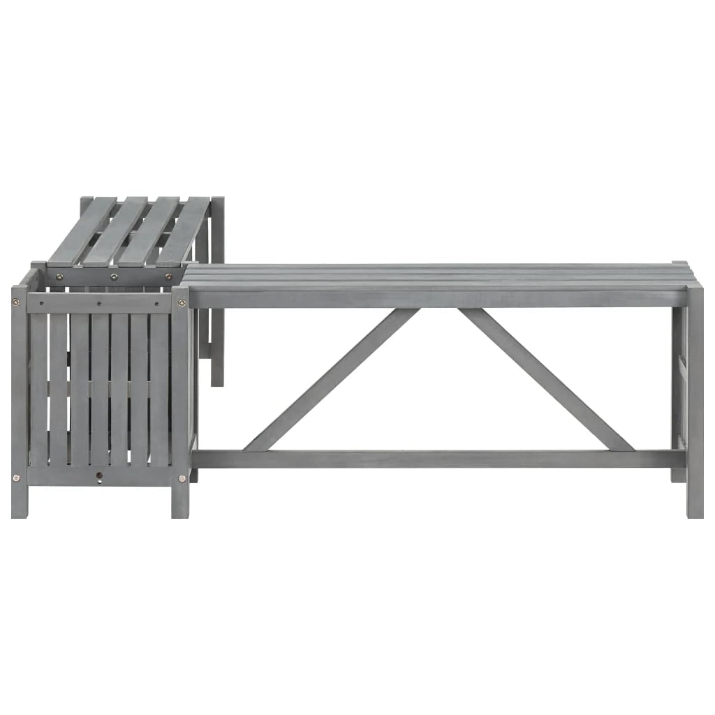 Panca da giardino mobili da esterno per patio angolo da giardino terrazza e fioriera 117 cm legno di acacia grigio 02_0011129
