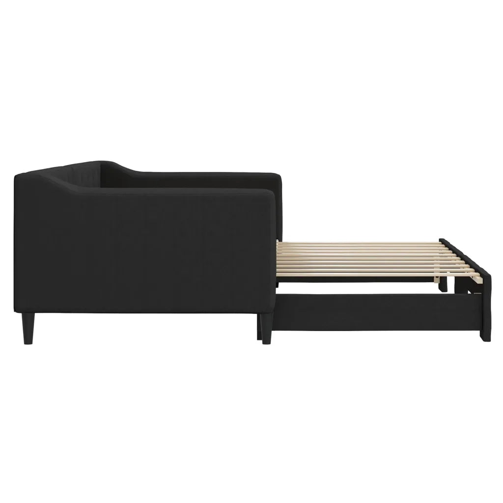 Divano Letto con Letto Estraibile-Sofa Letto-Daybed Nero 90x190 cm in Tessuto 457169