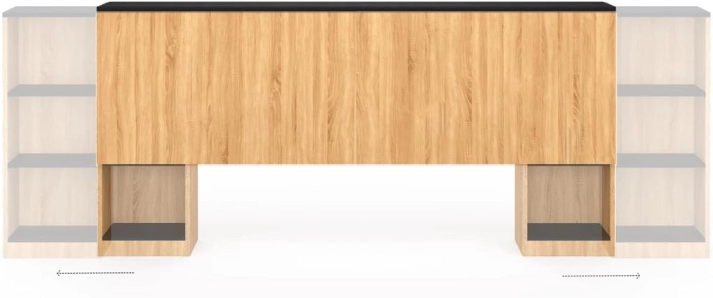 Cabecero extensible CATBA con almacenamiento deslizante para camas de 140 y 160 CM de madera y negras