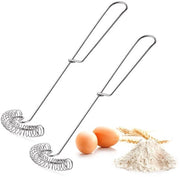 Set di Protezione a Spirale da 2 pezzi - Acciaio Inossidabile - Manico Corto - Set di Spazzole per Salsa - Per Mescolare/Schiacciare - 28 x 7 cm - Protezione