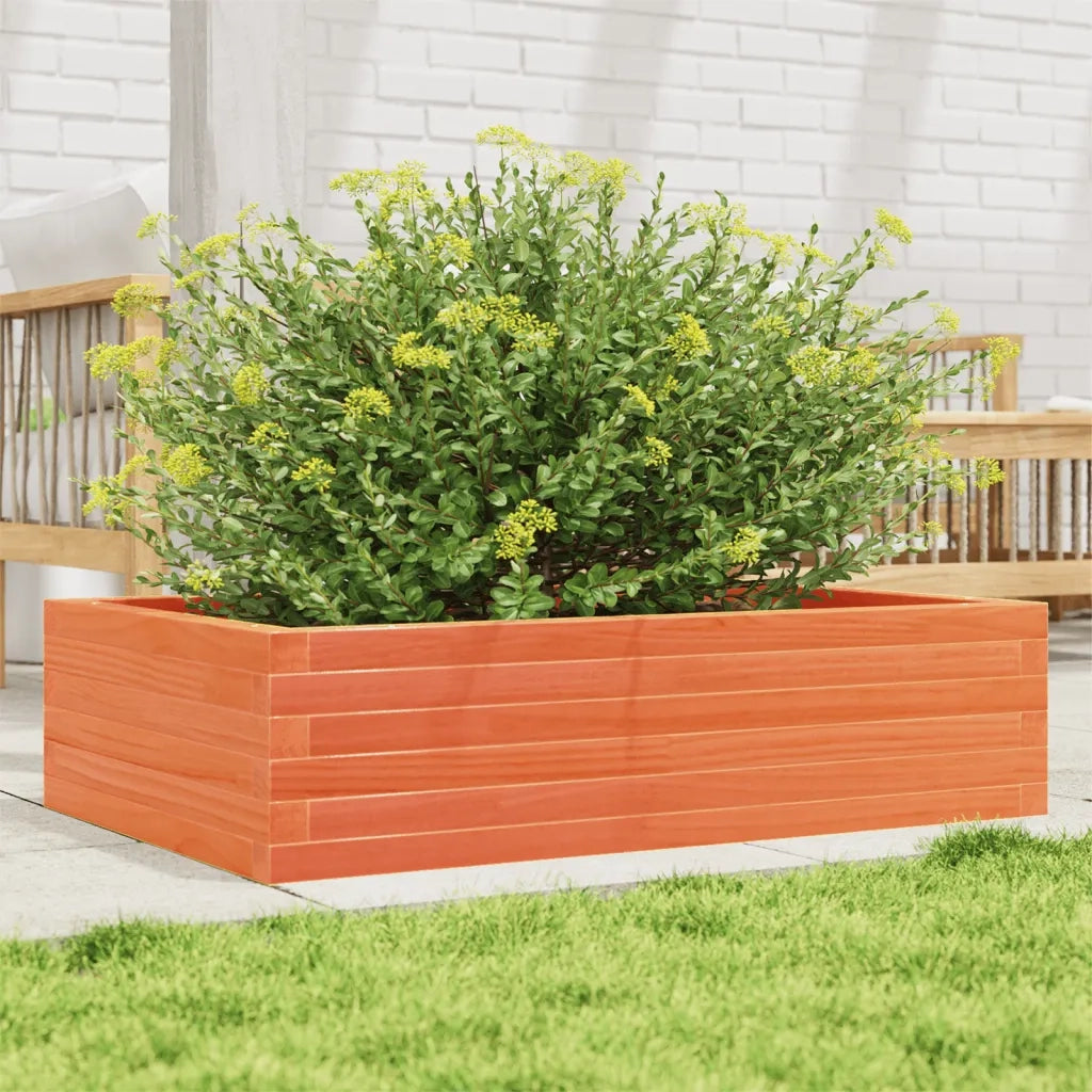 Fioriera Giardino-Vaso da Esterno-Contenitore per Piante Marrone Cera 90x60x23 cm Legno Massello Pino