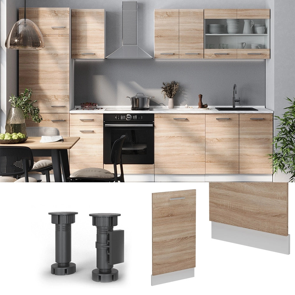 Pannello frontale della lavastoviglie R-Line Sonoma/Bianco 45 cm senza piano di lavoro Vicco