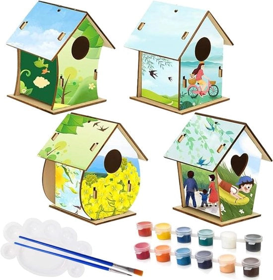 Kit di costruzione di casa per bambini - 4 pezzi per colorare - Set di attività per bambini da 3 anni