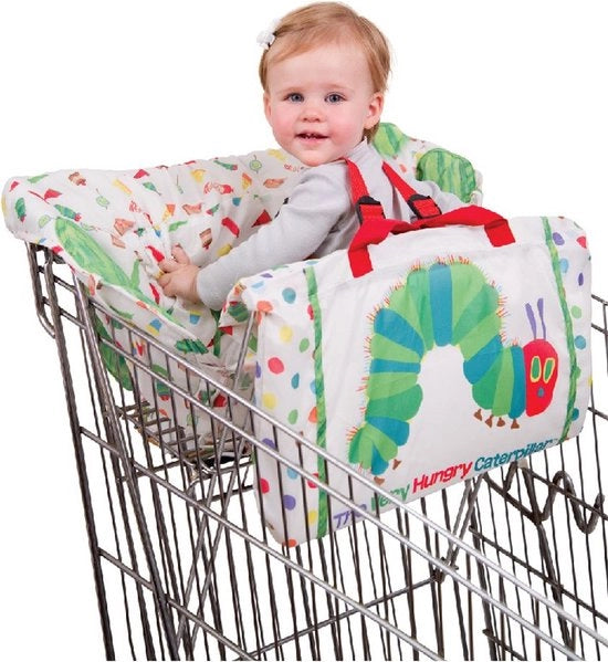Protezione del carrello con cinghia per bambino, forma universale, protezione igienica del carrello e seggiolino, adatto per neonati o bambini in età prescolare (bianco)