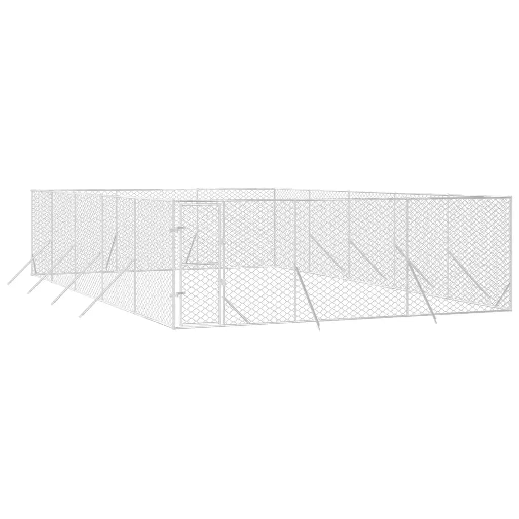 Cuccia per Cani da Esterno Argento 6x10x2 m in Acciaio Zincato 3190461