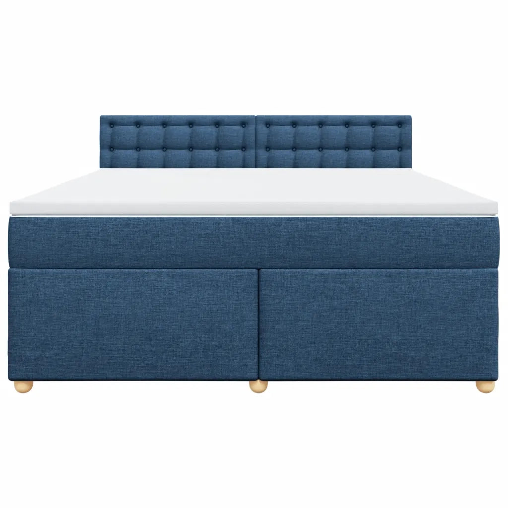Giroletto a Molle con Materasso Blu 180x200 cm in Tessuto