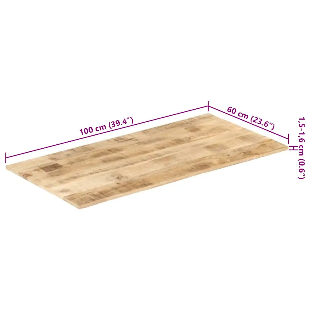 Piano Tavolo in Legno Massello di Mango 15-16 mm 100x60 cm cod mxl 57937