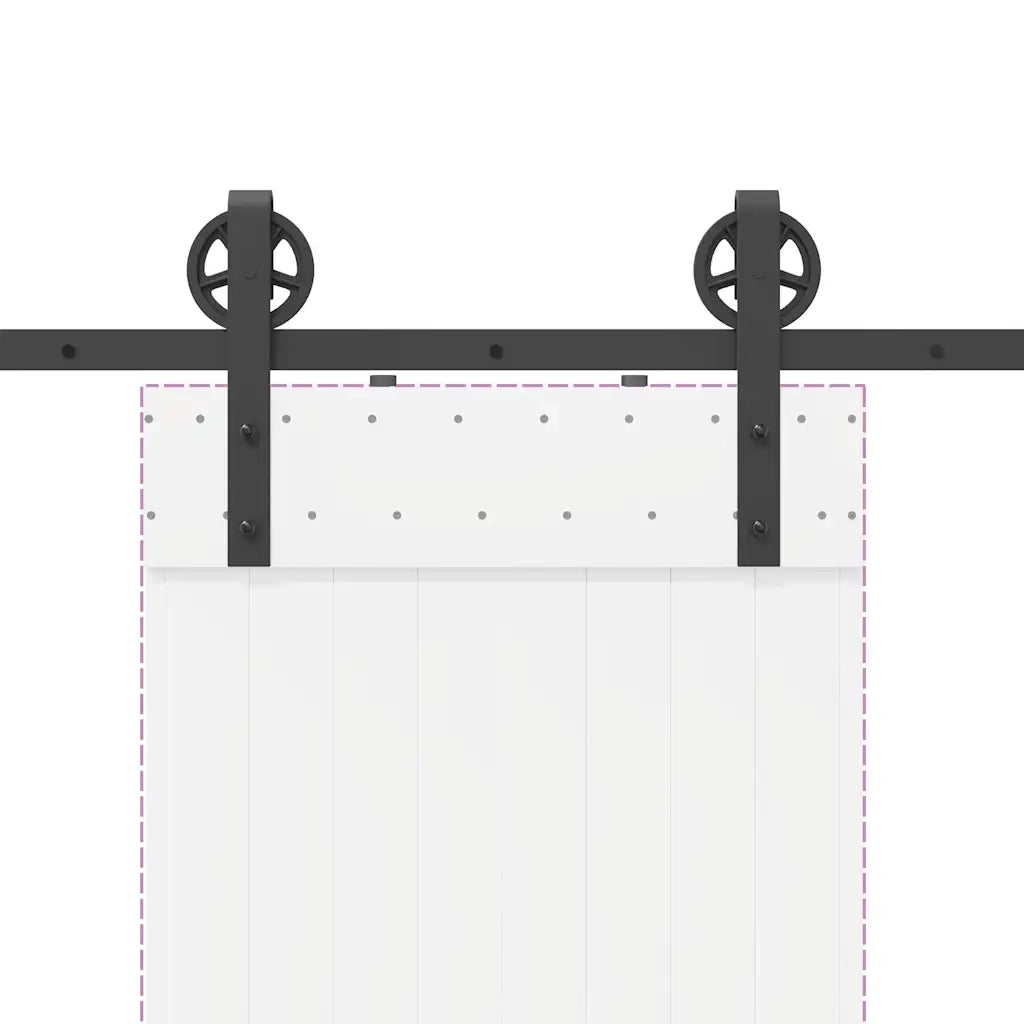 Kit di Binari per Porte Scorrevoli 200 cm Acciaio Nero CFW1814738