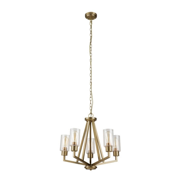 Lampadario in ottone naturale Deryn 5xE27 Kichler
