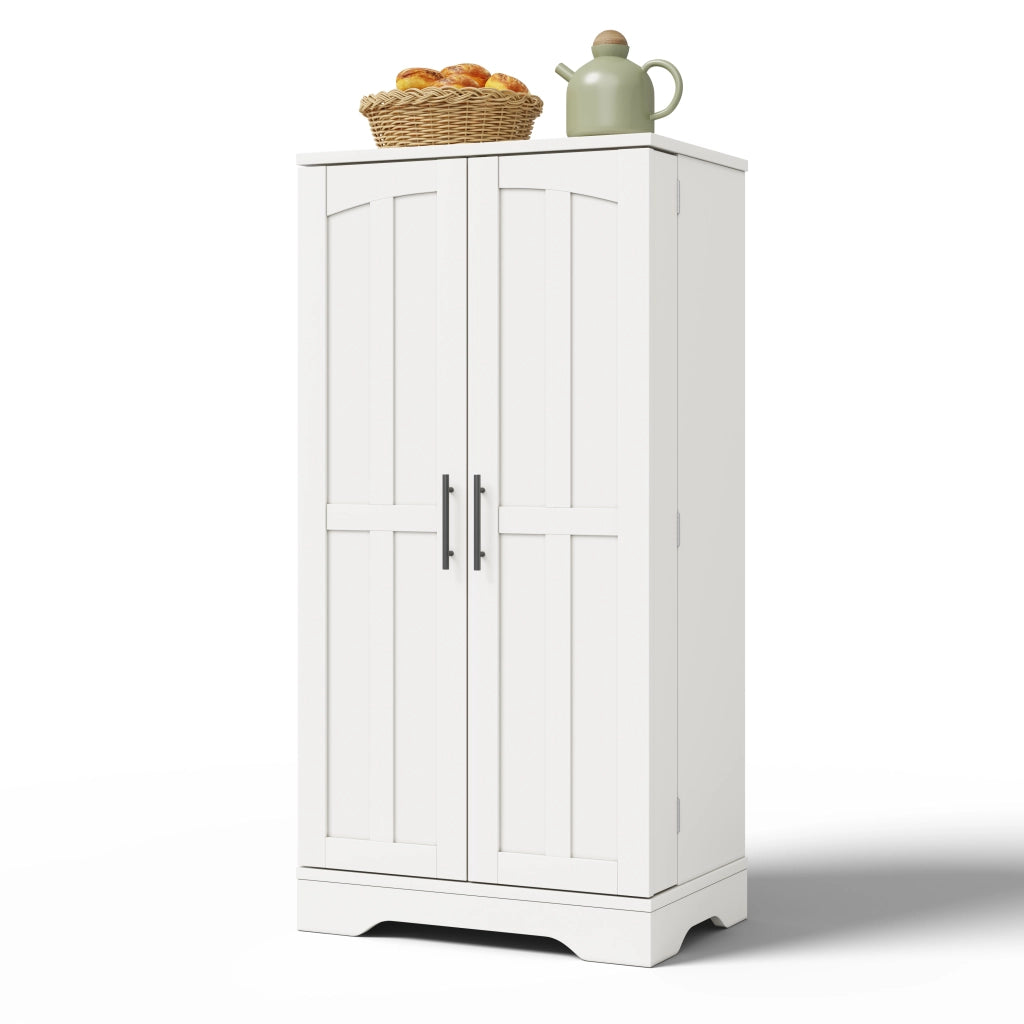 Mobile da Cucina 60x40x120 cm con LED Sensore; Doppia Anta; Ripiani Regolabili e Vani sulle Porte