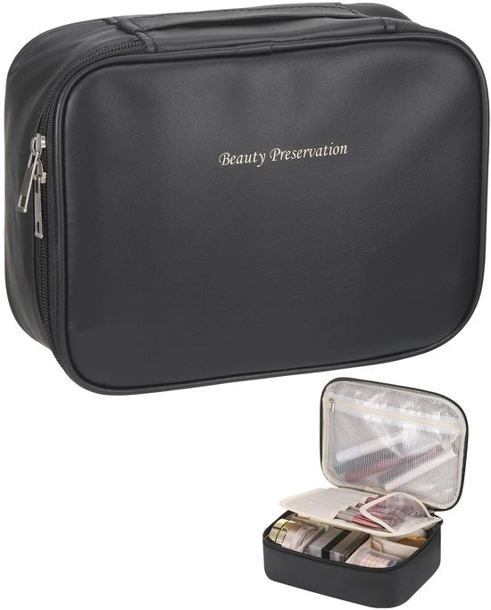 Organizzatore di Cosmetici con Specchio per Donne - Capacità di Stoccaggio Elevata - Organizzatore di Bagno con Protezione Acqua - Design Leggero - Organizzatore di Cosmetici per Donne con Specchio