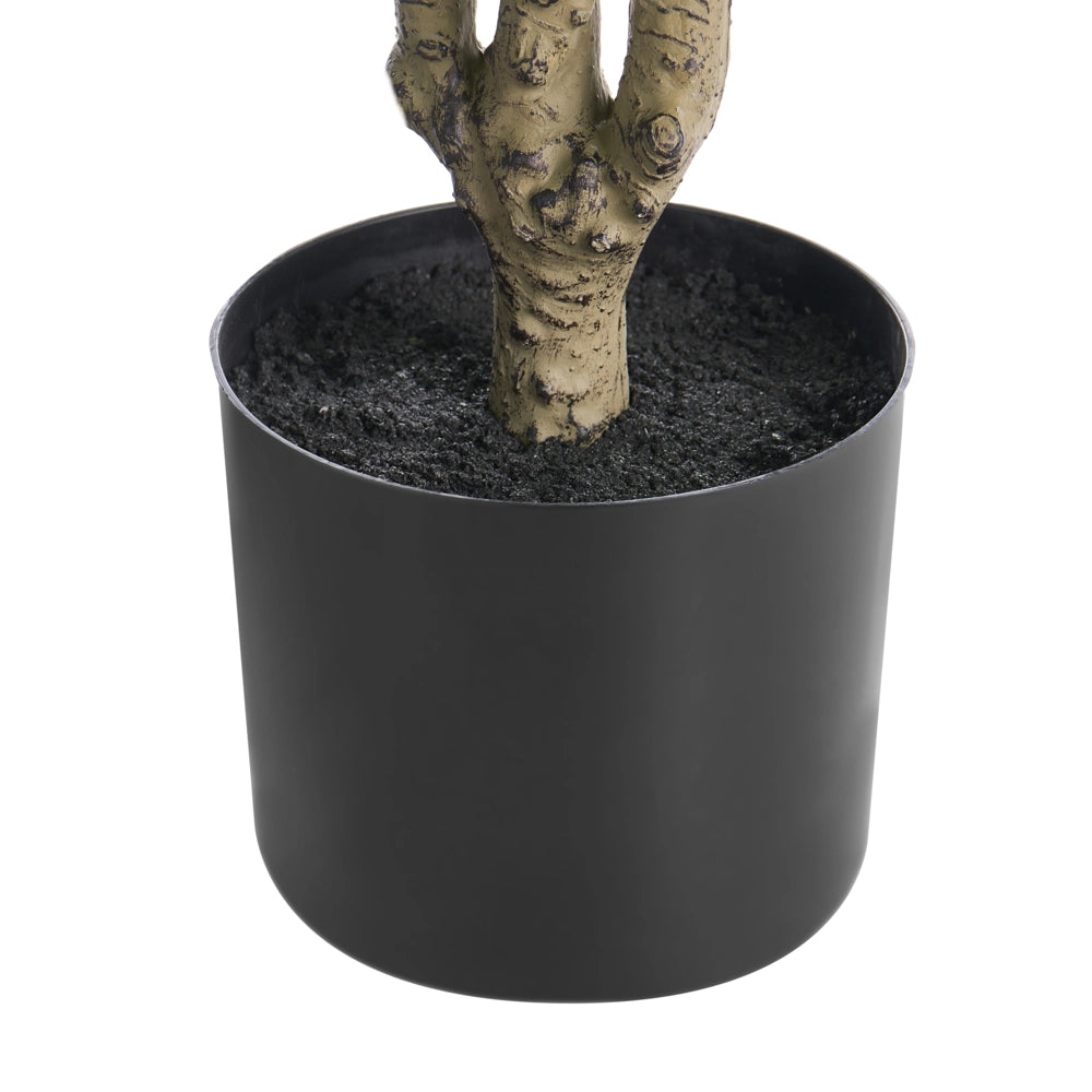 Pianta in vaso artificiale in materiale sintetico blu 90 cm, con fiori, accessorio decorativo per interni, realizzata a mano