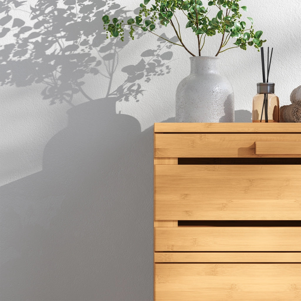 Mobiletto da Bagno Epind con Cassetto e 2 Scomparti Chiusi 75 x 33 x 30 cm - Bambù Naturale [en.casa]