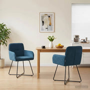 Sedie da pranzo 2 pcs Velluto (V) Blu 59 x 56,5 x 86 cm 42034300