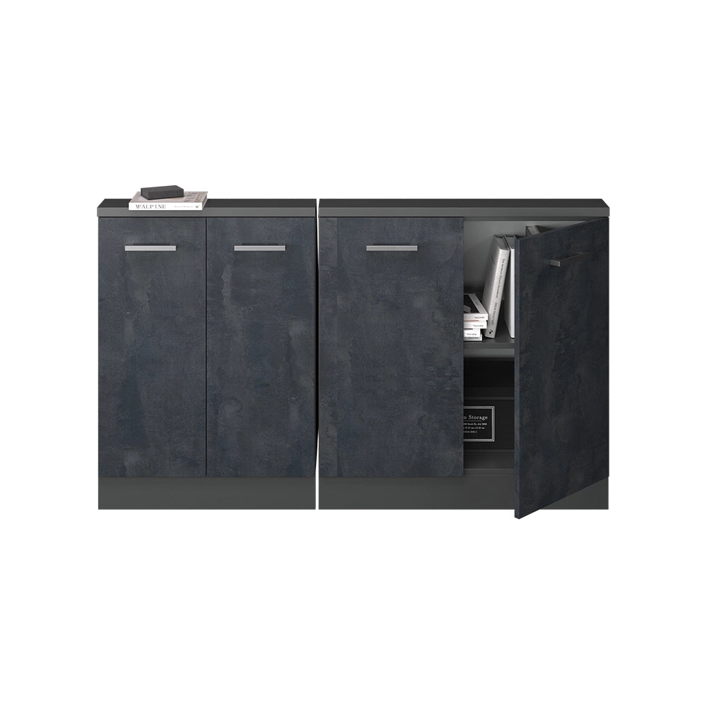 Set di mobili sottotetto Rion Calce nera/Antracite Set di 2 Vicco