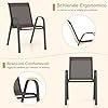 Set di 2/4 Sedie da Giardino, Poltrone in Tessuto Textilene per Esterno, Sedie Impilabili con Gambe in Metallo, Portata 150 kg, 56 x 70 x 84 cm (Marrone,2)