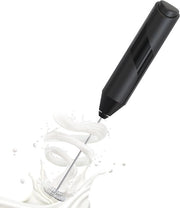 Melkopschuimer elettrico - melkopschuimer - melkopschuimer elettrico - melkklopper - Nero - RVS - Portatile - Azionato per Cappuccino, Matcha, Schiuma di caffè