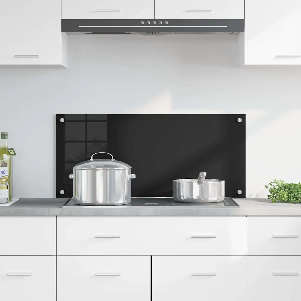 Schienale da cucina Nero 90 x 40 cm vetro temperato CFW5568379