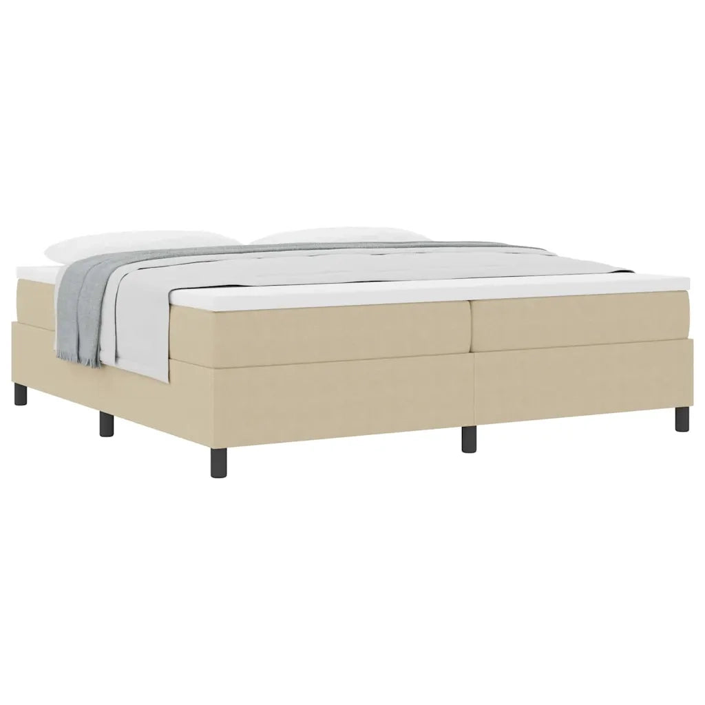 Letto a molle Grigio chiaro e bianco 200 x 200 cm 3337486