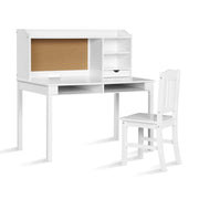 Set scrivania e sedia per bambini 111,5 x 61 x 110,5 cm moderno e spazioso mobile contenitore in MDF bianco 20_0011745