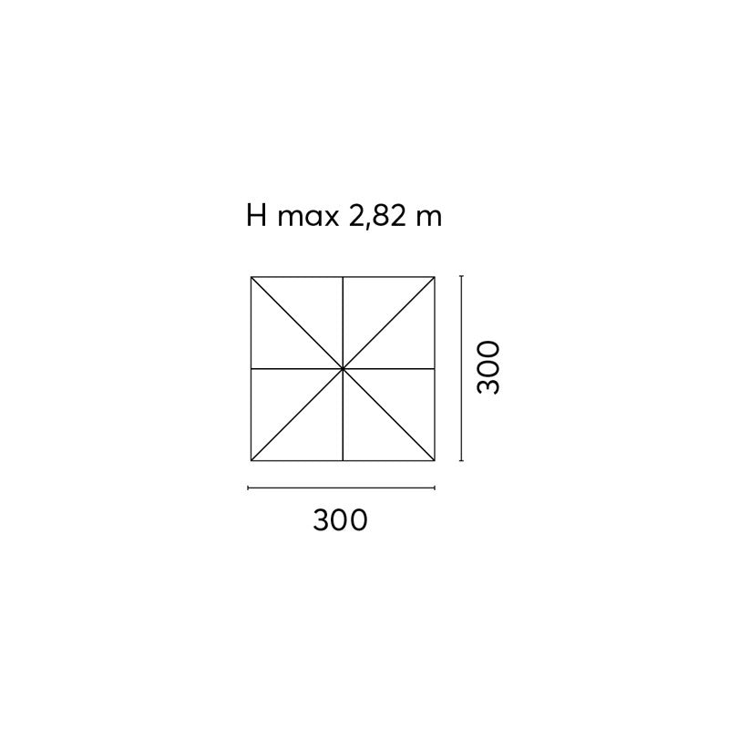 Ombrellone Colorado 3x3 Palo Laterale Bianco Telo Bianco Moia