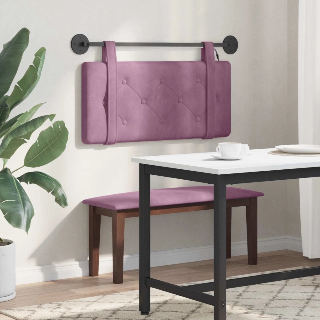 Testiera | Testata sospesa Con luce LED Viola Velluto