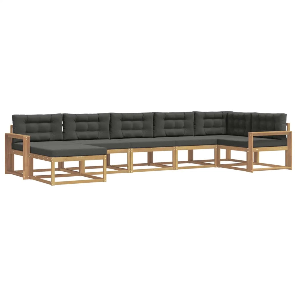Set di divani da esterno con cuscino 7 pcs Bianco e Antracite