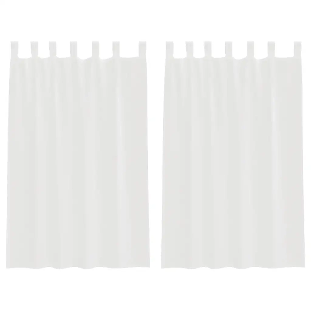 Tende in Voile con Passanti 2 pz Bianco 140x175 cm