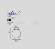 PLAFONIERA CROMO 1 LUCE VETRO RAME 1184CR-PL1-RA