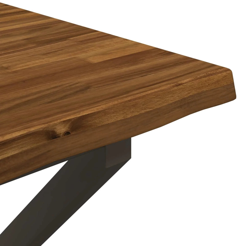80 x 80 x 75 cm Legno di Acacia Massello Naturale e Caffè 938699