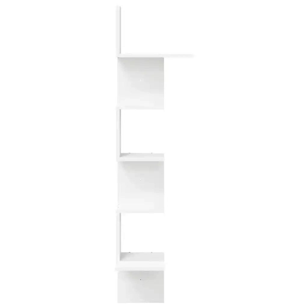 Scaffale Angolare Muro Bianco 32x32x127,5 cm Legno Multistrato
